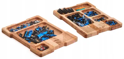 Produktbild von Blacked Brick Organizer-Set aus Buchenholz zur Sortierung von LEGO® Steinen