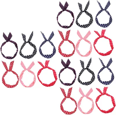 Produktbild von 18 Stück Haargummis mit Knoten, Yoga-Stirnbänder, Turban-Kopftücher, Haarschmuck und Schleifen-Pferdeschwanzhalter
