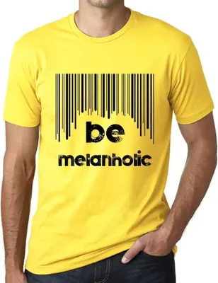 Produktbild von Herren Grafik T-Shirt Der Barcode ist melanholi – Barcode Be Melanholi – Öko-Verantwortlich Vintage Jahrgang Kurzarm Lustige Druck Geburtstag Geschenk