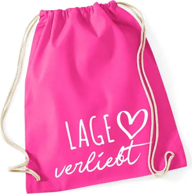 Produktbild von Huuraa Turnbeutel Lage verliebt 12 Liter Fuchsia Baumwolle Rucksack Geschenkidee