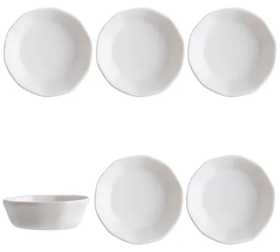 6er-Set Aperitifschalen aus Porzellan, weiß, 7,5 cm