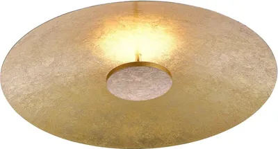 Zdjęcie produktu dla Paul Neuhaus 8132-12 Płaska lampa sufitowa LED, wykończona złotem płatkowym, z regulacją jasności, 25 W, 3000 K