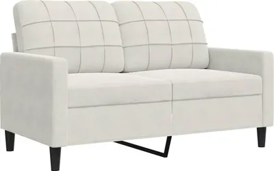 Zdjęcie produktu dla vidaXL 2-osobowa sofa kremowa 120 cm aksamitna