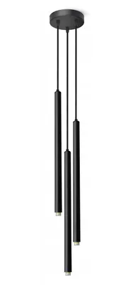Produktbild von FKL DESIGN Home Deco Deckenlampe Deckenleuchte 3-flammig G9 Metall Lampenshirm Lampe aus Serie N853 (Schwarz, ER3)