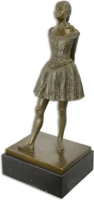 Produktbild von Casa Padrino Luxus Bronze Deko Skulptur Mädchen Ballerina 31,3 x 27 x H. 73,8 cm - Große Bronze Skulptur mit Marmorsockel - Bronze Figur - Dekofigur - Wohnzimmer Deko - Luxus Deko Accessoires