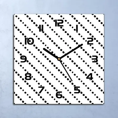 Produktbild von Wanduhr Echt-Glas-Küchenuhr Geometrische Punkte Quarz 30x30 Deko Bilder