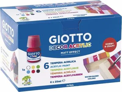 Produktbild von Tempera Giotto Decor Bunt (25ml) (6 Stück)