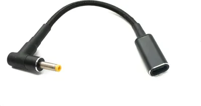 Produktbild von SYSTEM-S DC 20V Kabel 15 cm 4,0 x 1,7 Stecker zu USB 3.1 Typ C Buchse geflochten Winkel