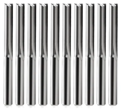 Produktbild von Gerade Schaftfräser mit 2 Flöten, 4 mm Durchmesser, 22 mm Schnittlänge, 10 Stück