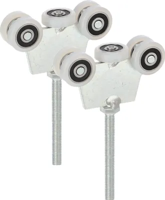 Image de KOTARBAU® Lot de 2 galets de roulement avec fer plat et axe de 12mm 5 galets ⌀ 25 mm