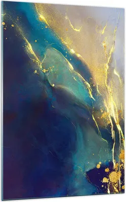 Produktbild von Bilder auf glas - Einteilig - Gold Granate Abstraktion - 70x100cm - Glasbilder - Wandbilder - Bilder - zum Aufhängen bereit - Wanddekoration aus Glas - Glas Bilder - Wandbild auf Glas - GPA70x100-4753