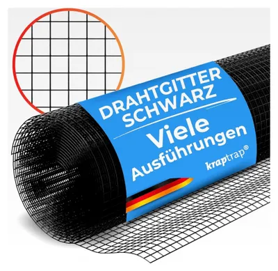 Produktbild von Volierendraht SCHWARZ Drahtgitter I Drahtzaun Käfigzaun (1m x 12m)