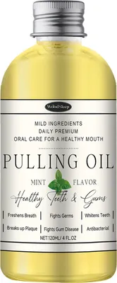 Produktbild von 120 ml Kokosnuss-Ziehöl, natürliche Zahnaufhellung, Mundreinigung, Entfernung von Mundgeruch, Pfefferminzgeschmack, gesunde Zähne, Zahnfleisch, Mundspülung, Mundwasser