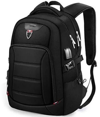 Produktbild von Schulrucksack Jungen Teenager 17,3 Zoll Laptop Rucksack Herren Groß Wasserdicht mit USB Ladeanschluss Schwarz