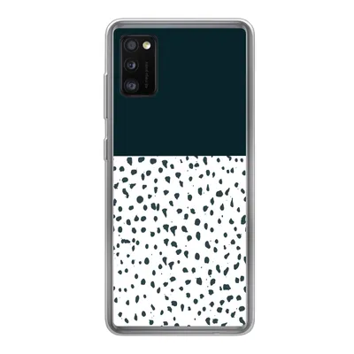 Produktbild von MuchoWow® Handyhülle Schutzhülle Hülle für Samsung Galaxy A41 Polka dots - Schwarz - Weiß Silikon Softcase Handy Hülle - Mobiltelefon