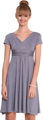 Produktbild von Damen Kleid Dress V-Ausschnitt ; Grau XS/S 34/36