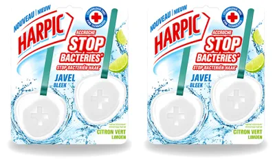 Produktbild von 2 x Harpic WC-Stein - Limette - mit Bleiche - Vorteilspackung - 2 Stücke