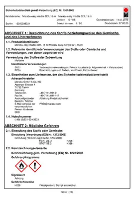Productafbeelding van Marabu 1305 39 021, "easy marble", middelgeel 021, 15 ml