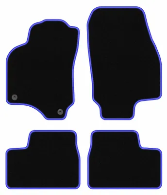 Produktbild von Fußmatten Automatten Velours Schwarz/Blau für Opel Astra G 1998-2009 Set 4-tlg