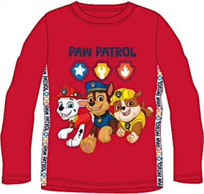 Produktbild von PAW Patrol Langarm T-Shirt für Jungen | Marshall, Chase, Rubble | Rot & Blau | rot, 128