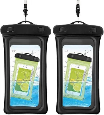 Zdjęcie produktu dla INF Pływająca wodoodporna torba na telefon Universal Black 2 sztuki