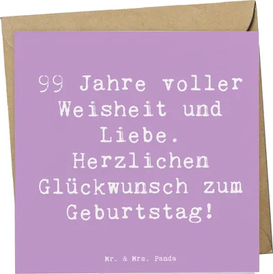 Produktbild von Mr. & Mrs. Panda Grußkarte Spruch 99. Geburtstag - Lavendeltraum - Geschenk, Lebensfreude, 99 Jahre, Alter, besondere Geburtstage, Happy Birthday, doppelkarte, faltkarte