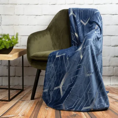 Produktbild von Eurofirany Decke Wohndecke Sofadecke Flano GINKO4 150x200 cm blau