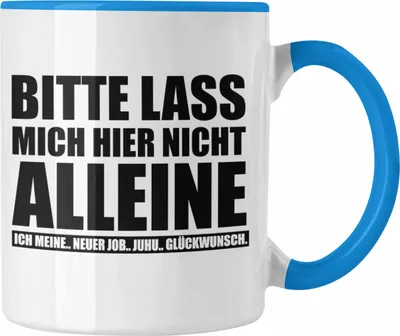 Produktbild von Trendation - Kollege Kollegin Abschied Geschenk Tasse Spruch Abschiedsgeschenk Kaffeetasse Neuer Job Jobwechsel (Blau)