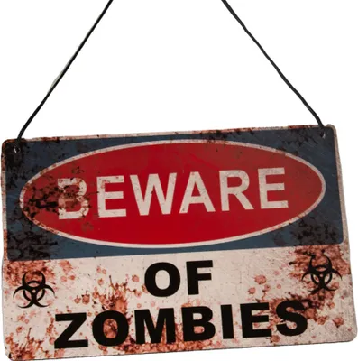 Produktbild von Vintage Warnschild "; of Zombies"; 29cm