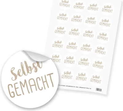 Produktbild von itenga 24x Sticker Aufkleber Selbstgemacht (Motiv119) latte macchiato