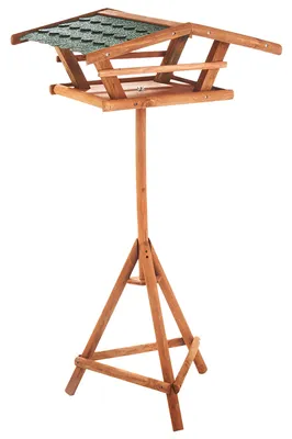 Produktbild von Kobolo Vogelhaus mit Ständer Futterhaus BIRD 65x53x126 cm - Holz Vogel Haus Vogelfutterhaus Vogelhäuschen Bausatz Futterspender Vogelvilla Gartendeko