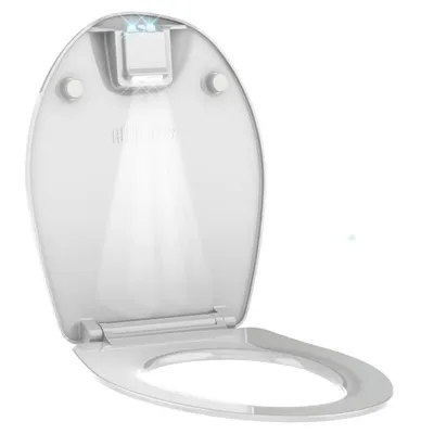 Produktbild von Allibert by Keter Toilettensitz Nighty 2, duroplastisch, leise schließend, glänzend, Weiß, Standardform, B: 372 mm, T: 465 mm, H: 67 mm