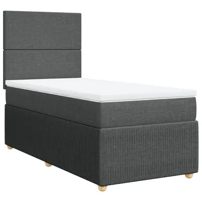 Produktbild von Boxspringbett mit Matratze Dunkelgrau 90x200 cm Stoff
