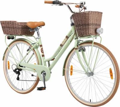 Produktbild von BIKESTAR City Stadt Fahrrad 28 Zoll | 18 Zoll Rahmen, 7 Gang Shimano Damen Holland Rad Retro Bike, V-Bremse, Gepäckträger | Mint