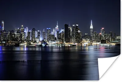 Produktbild von MuchoWow® Poster New York - Licht - Skyline 180x120 cm - Fotoplakat