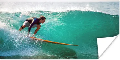 Produktbild von MuchoWow® Poster Surfen auf den Wellen 150x75 cm - ohne Rahmen