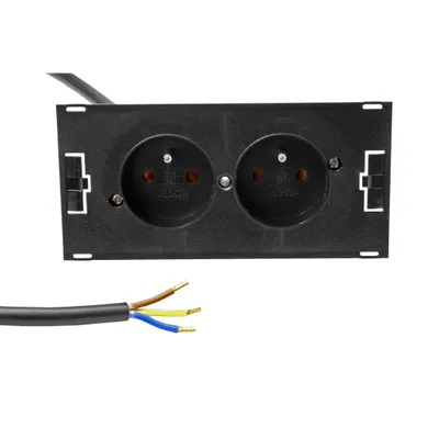 Obrázek produktu pro Bachmann DUE, 2 m, Vnitřní, Typ E, Černá, 2 AC zásuvky / AC zásuvek, 1 kusů