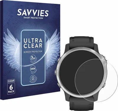 Produktbild von 6x Für Garmin Fenix 6S / 6S Pro Schutzfolie Savvies Displayschutz Display Schutz Folie Klar Transparent