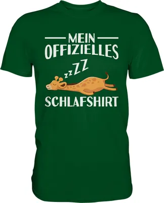 Produktbild von Offizielles Schlafshirt Nachthemd Schlafanzug Pyjama Giraffe T-Shirt – Bottle Green / L
