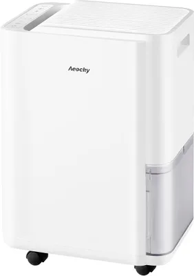 Productafbeelding van Luchtontvochtiger voor thuisgebruik, geschikt voor ruimtes tot 200 m² (50 m²?), slimme luchtontvochtiger met compressor en afvoerslang, ideaal voor slaapkamers, badkamers en kelders