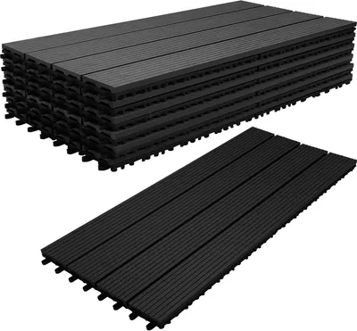 Produktbild von TolleTour 12x terasové obklady 12er 2m2 Drevo WPC Masívne terasové obklady Terasa DIY Balkón Antracit