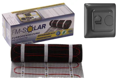 Produktbild von 7m² Elektrische Fußbodenheizung 200W/m² elektro Bodenheizung + Thermostat