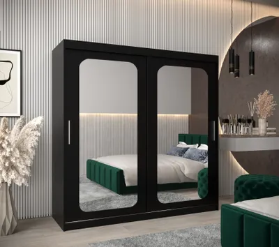 Obrázok produktu pre Zrkadlová skriňa DONICELA 2 - 200 cm, čierna
