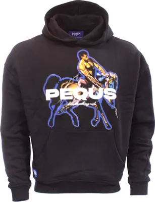 Produktbild von Pequs Herren Heartbreaking Ride Hoodie Oversize Kapuzenpullover  Schwarz XXS