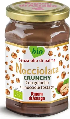 Produktbild von Rigoni di Asiago Nocciolata Crunchy Haselnuss-Aufstrich Creme mit gehackten gerösteten Haselnüssen 270g