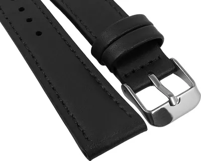Produktbild von Herzog < Uhrenarmband schwarz > Leder Dornschließe Verlauf , Stegbreite:20mm, Schließe:Schwarz