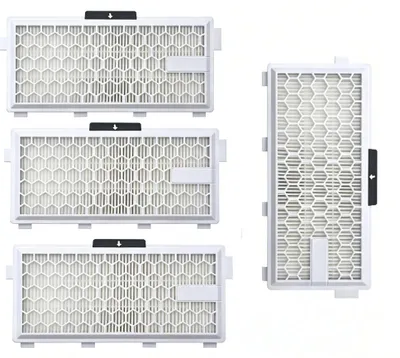 Produktbild von Set mit 4 HEPA Airclean Plus 50 Filtern für Miele Complete C3 Powerline Staubsauger, S8340 – Air Clean SF-HA 50 für Complete C2 C3 Compact C1 C2-2 – Set mit 2 Supremery Ersatzteilen
