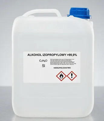 Obrázok produktu pre Izopropylalkohol IPA 99,9 % – 5 litrov. Technický alkohol, izopropanol, čistiaci a odmasťovací prostriedok pre elektroniku, optiku a dielne