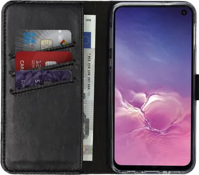 Image de Selencia Bibliothèque en cuir véritable pour le Samsung Galaxy S10e - Noir