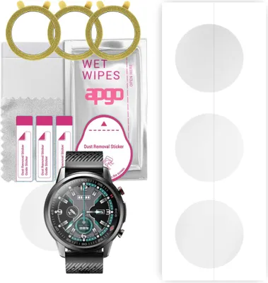 Produktbild von apgo 3 Stück Schutzfolie, klar, kompatibel mit Watchmark Kardiowatch WF800 Smartwatch, Hydrogel Displayschutzfolie mit Positionierhilfe, Displayfolie, robust und kratzfest